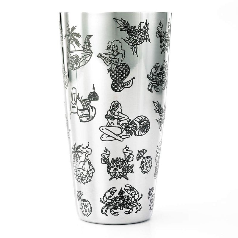 Barfly Cocktail Tin, Large 28 oz (828 ml), Stainless Steel, Tiki - Image 4